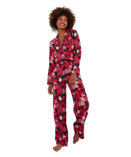 Joe Browns Damen Sustainable Dragon Print Elasticated Wide Leg Pyjama Bottoms Pyjamaunterteil, Rose, 38 von Joe Browns