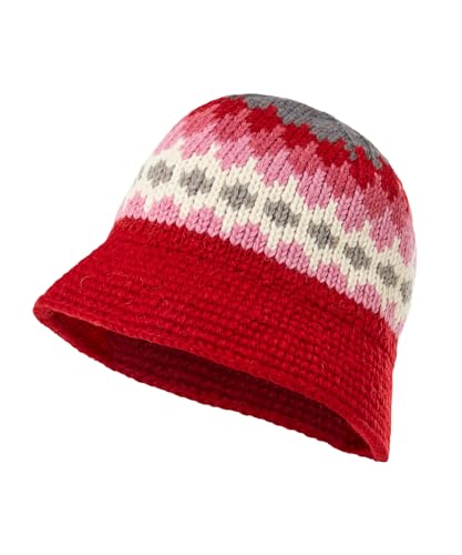 Joe Browns Damen Sustainable Knitted Fairisle Print Wool Cloche Hat Hut des kalten Wetters, Pink Multi, One Size von Joe Browns