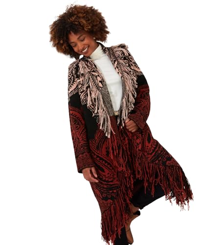 Joe Browns Damen Tasselled Longline Oversized Ombre Coatigan Strickjacke, Schwarz, M Joe Browns Damen Tasselled Longline Oversized Ombre Coatigan Strickjacke, Schwarz, M von Joe Browns