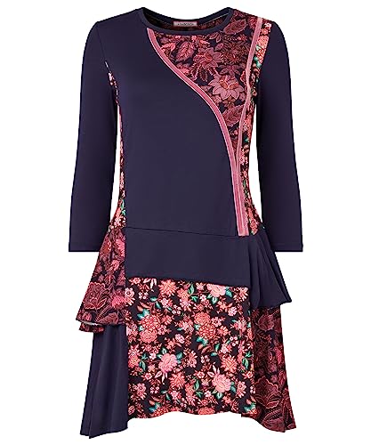 Joe Browns Damen Top mit Blumendruck und Samtbesatz und 3/4-Ärmeln Tunika-Shirt, Navy, 36 von Joe Browns