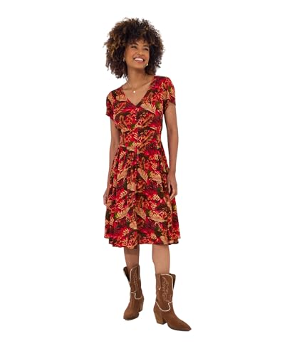 Joe Browns Damen Tropical Print Shirred Waist Dress Kleid, grün, 40 Joe Browns Damen Tropical Print Shirred Waist Dress Kleid, grün, 40 von Joe Browns