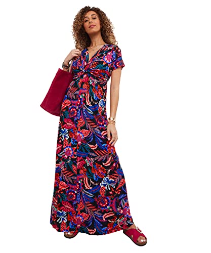 Joe Browns Damen Twist Knot Front V Neck Cap Sleeve Jersey Maxi Casual Dress, Multi, 34 von Joe Browns