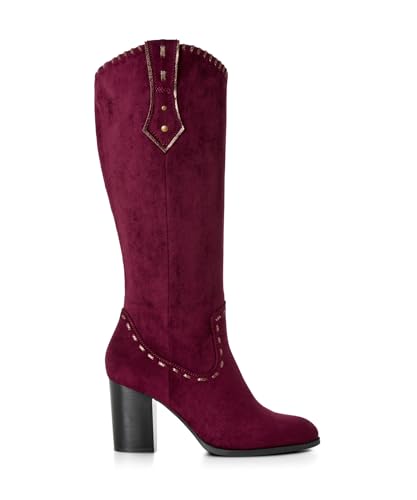 Joe Browns Damen Western Whip Stitch Detail Long Boots Kniehohe Stiefel, dunkelrot, 41 EU Joe Browns Damen Western Whip Stitch Detail Long Boots Kniehohe Stiefel, dunkelrot, 41 EU von Joe Browns
