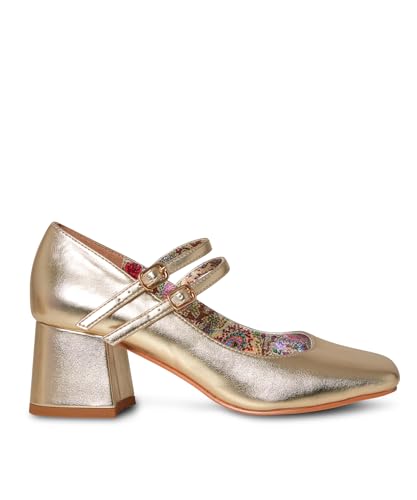 Joe Browns Damen doppeltem Riemen, Blockabsatz, Metallic-Gold Mary Jane Schuh, 39 EU von Joe Browns