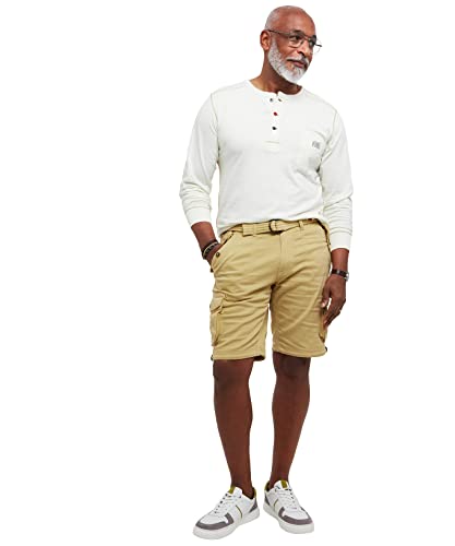 Joe Browns Herren Bequeme Cargo-Shorts mit Mehreren Taschen, Knielang, mit Gürtel Cargos, Camel, 36W von Joe Browns