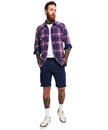 Joe Browns Herren Bequeme Cargo-Shorts mit Mehreren Taschen, Knielang, mit Gürtel Cargos, Navy, 36W von Joe Browns