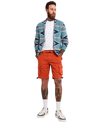 Joe Browns Herren Bequeme Cargo-Shorts mit Mehreren Taschen, Knielang, mit Gürtel Cargos, Sunset, 34W von Joe Browns