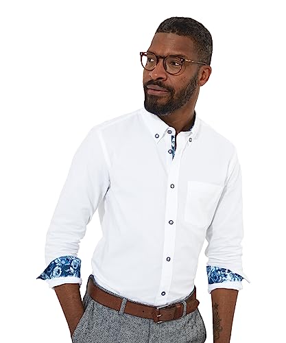 Joe Browns Herren Classic White Button Down Collar Long Sleeve Oxford Shirt Klassisches Hemd, XXL von Joe Browns