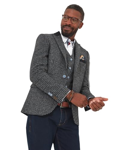 Joe Browns Herren Cross Check Suit Jacket Blazer, Grey, 58 Joe Browns Herren Cross Check Suit Jacket Blazer, Grey, 58 von Joe Browns