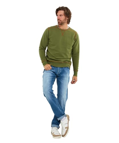 Joe Browns Herren Everyday Casual Crew Neck Contrast Stitch Sweatshirt Pullover, Khaki, M Joe Browns Herren Everyday Casual Crew Neck Contrast Stitch Sweatshirt Pullover, Khaki, M von Joe Browns