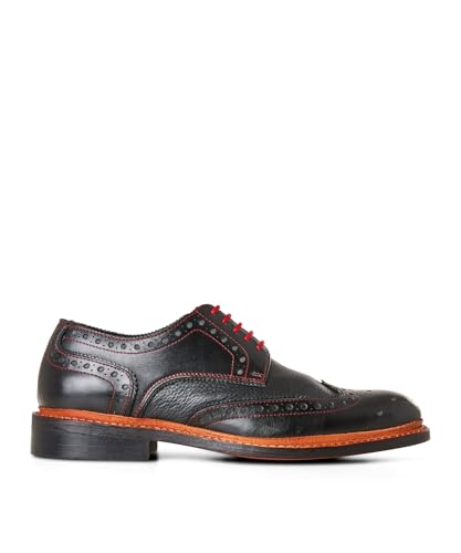 Joe Browns Herren Handgehaltener Brogue, Dunkles Leder Oxford, Schwarz, 46.5 EU Weit von Joe Browns