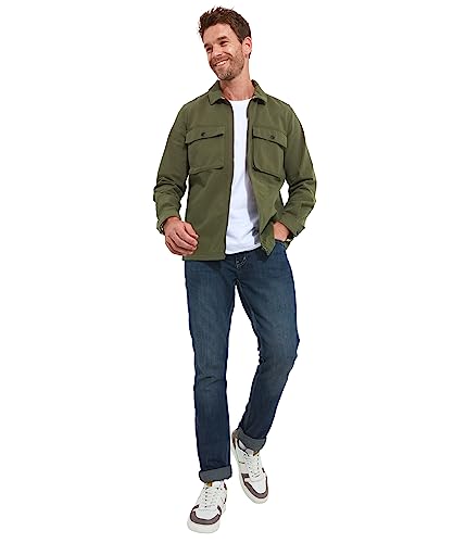 Joe Browns Herren Khakifarbenes Overshirt mit Reißverschluss und Kragen Hemd, olivgrün, XL von Joe Browns