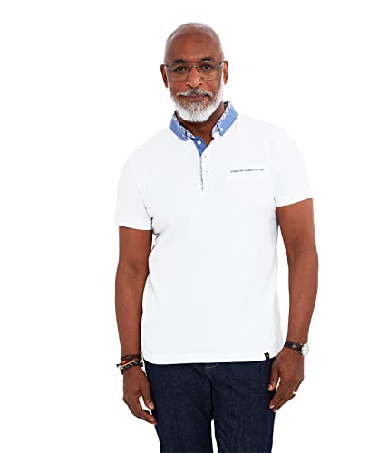 Joe Browns Herren Klassisches Poloshirt mit Blumenmuster und Knopfleiste Polohemd, weiß, M von Joe Browns