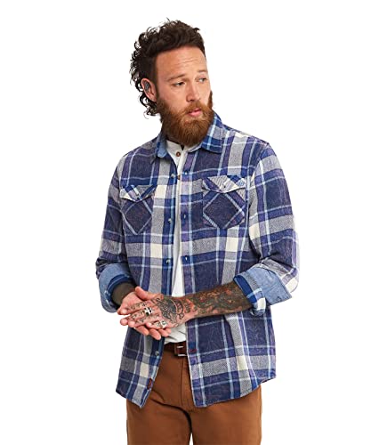 Joe Browns Herren Light Acid Wash Kariertes Hemd, blau, M von Joe Browns