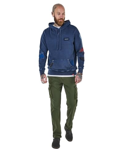 Joe Browns Herren Limited Edition Bandana Print Embroidered Hoodie Kapuzenpullover, Indigo, L von Joe Browns