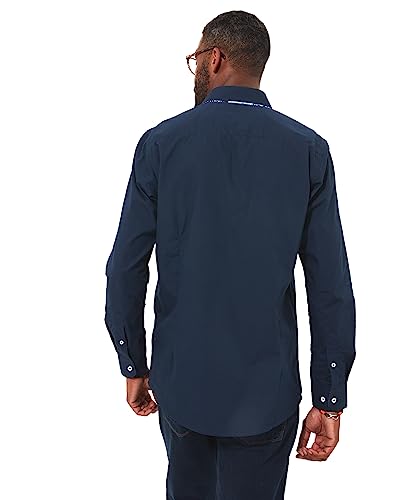 Joe Browns Herren Navy Double Collar Smart Button Down Shirt Klassisches Hemd, L von Joe Browns