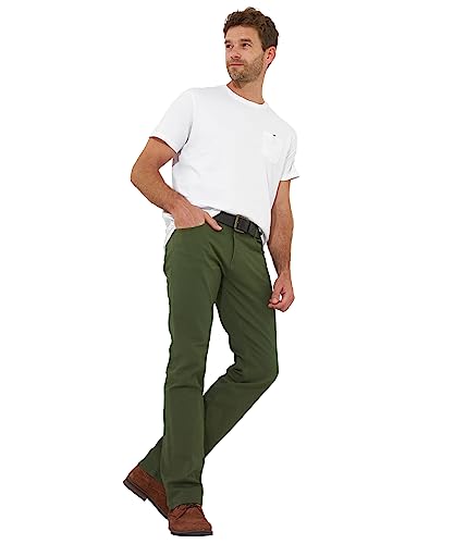 Joe Browns Herren Stretch-Denim, gerades Bein, Khaki Jeans, olivgrün, 38 W / 34 L von Joe Browns