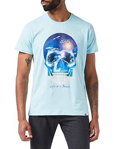 Joe Browns Herren Totenkopf-Motiv T-Shirt, blau, S von Joe Browns