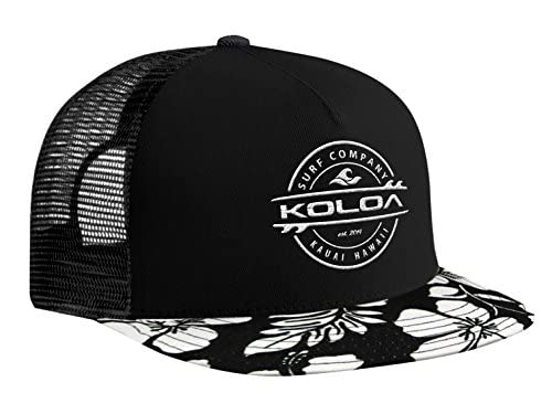 Joe's USA Koloa Surf Thruster Surfbrett-Logo, Netzrücken, Trucker-Hüte in 15 Farben, Hawaiianische Blume mit weißem gesticktem Logo, Einheitsgröße von Joe's USA