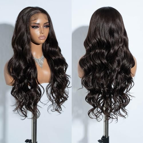 Joedir Körperwelle Perücken für Frauen 13X4 Lace Frontal Perücke Vorgezupft Synthetische Lace Front Perücken 30 Zoll Loose Deep Wave Perücke mit Baby Haar von Joedir