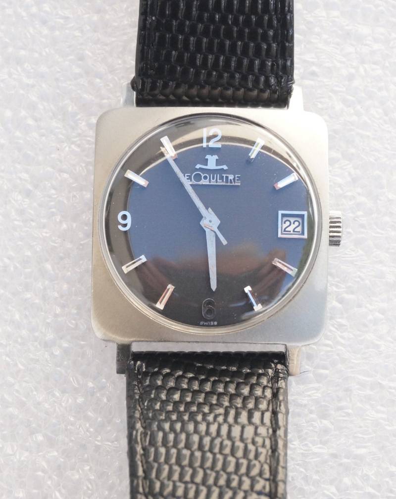 Lecoultre Handaufzug Uhr Quadratisch Mit Schwarzem Zifferblatt von JoelFrenchShop