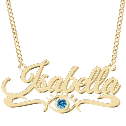 UMAGICBOX Personalisierte Nazar-Halskette mit Name/Wort - Maßgeschneidertes Evil Eye Namensschild - Edelstahl/Silber/Gold/Roségold - Tolles Geschenk für Sie zum Geburtstag oder Weihnachten UMAGICBOX Personalisierte Nazar-Halskette mit Name/Wort - Maßgeschneidertes Evil Eye Namensschild - Edelstahl/Silber/Gold/Roségold - Tolles Geschenk für Sie zum Geburtstag oder Weihnachten von Joelle Jewelry Design