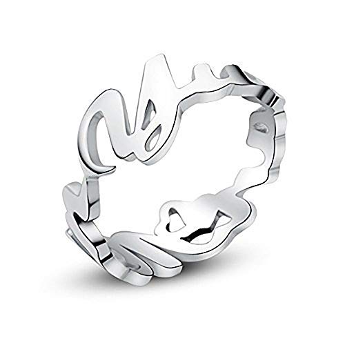 Personalisierter 925 Sterling Silber Namensring – Individuell Graviert – Unisex Design für Männer und Frauen – Geschenk für Geburtstage, Jubiläen und Hochzeiten(Platin) von JoelleJewelryDesign