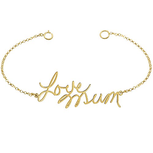 Personalisierte Armband mit eigener Handschrift 18K Gold vergoldet Silber benutzerdefinierte tatsächliche Handschrift Signatur Schmuck Memorial personalisierte Andenken Mutter Geschenk von JoelleJewelryDesign