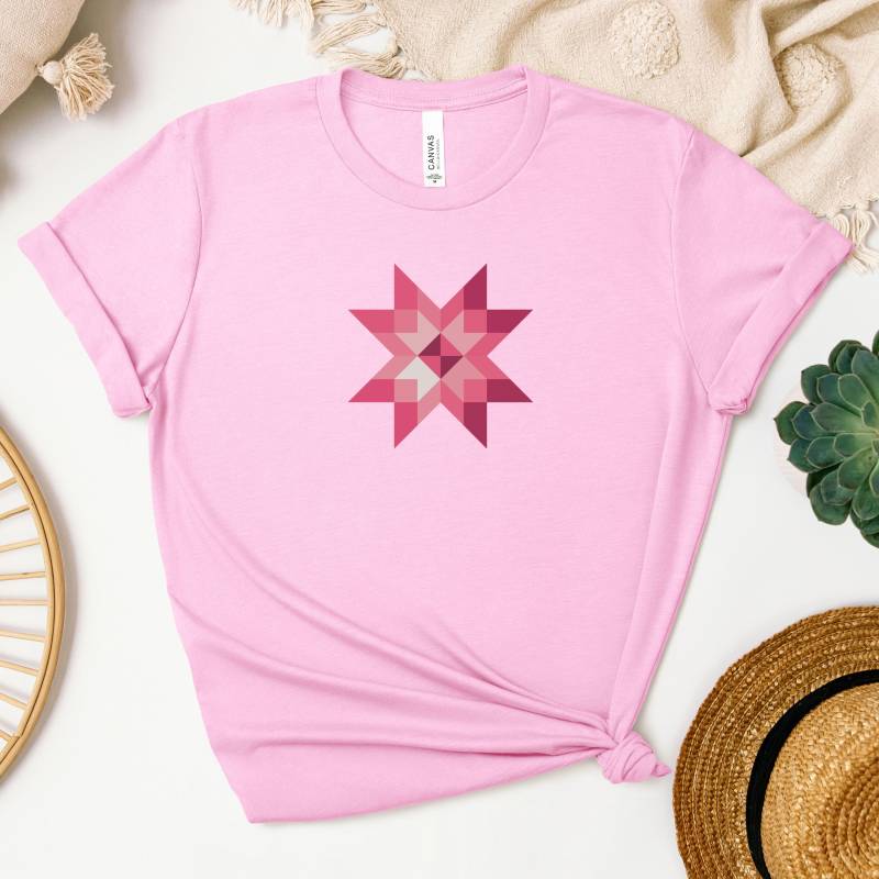 Colorful Geometric Print T-Shirt | Casual Summer Wear Festival Shirt Quilting Gifts For Quilters von JoesPrintsStore