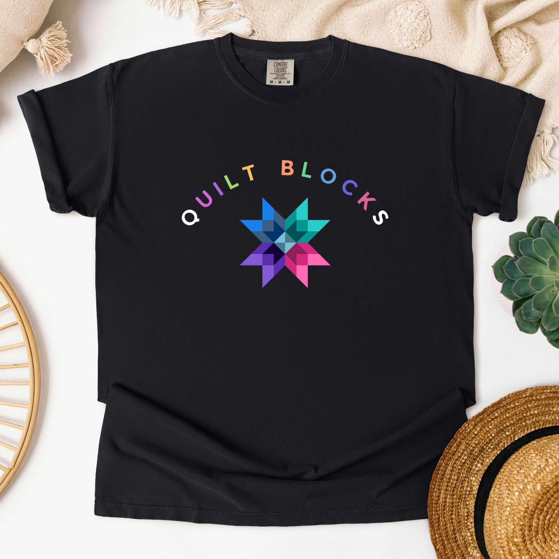 Colorful Quilt Blocks T-Shirt For Crafters, Gift Quilters von JoesPrintsStore