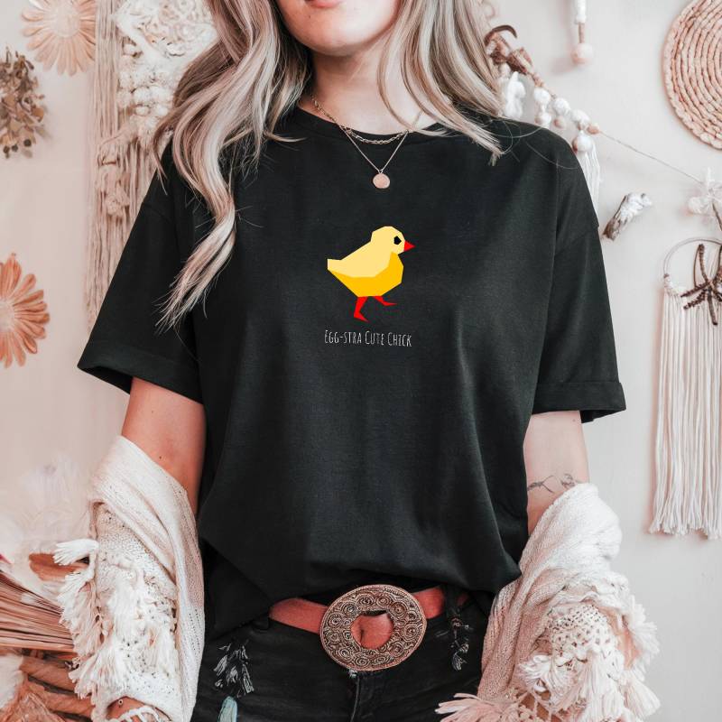 Egg - Stra Cute Chick T-Shirt | Quilt Print Shirt Quilting Easter Shirts von JoesPrintsStore