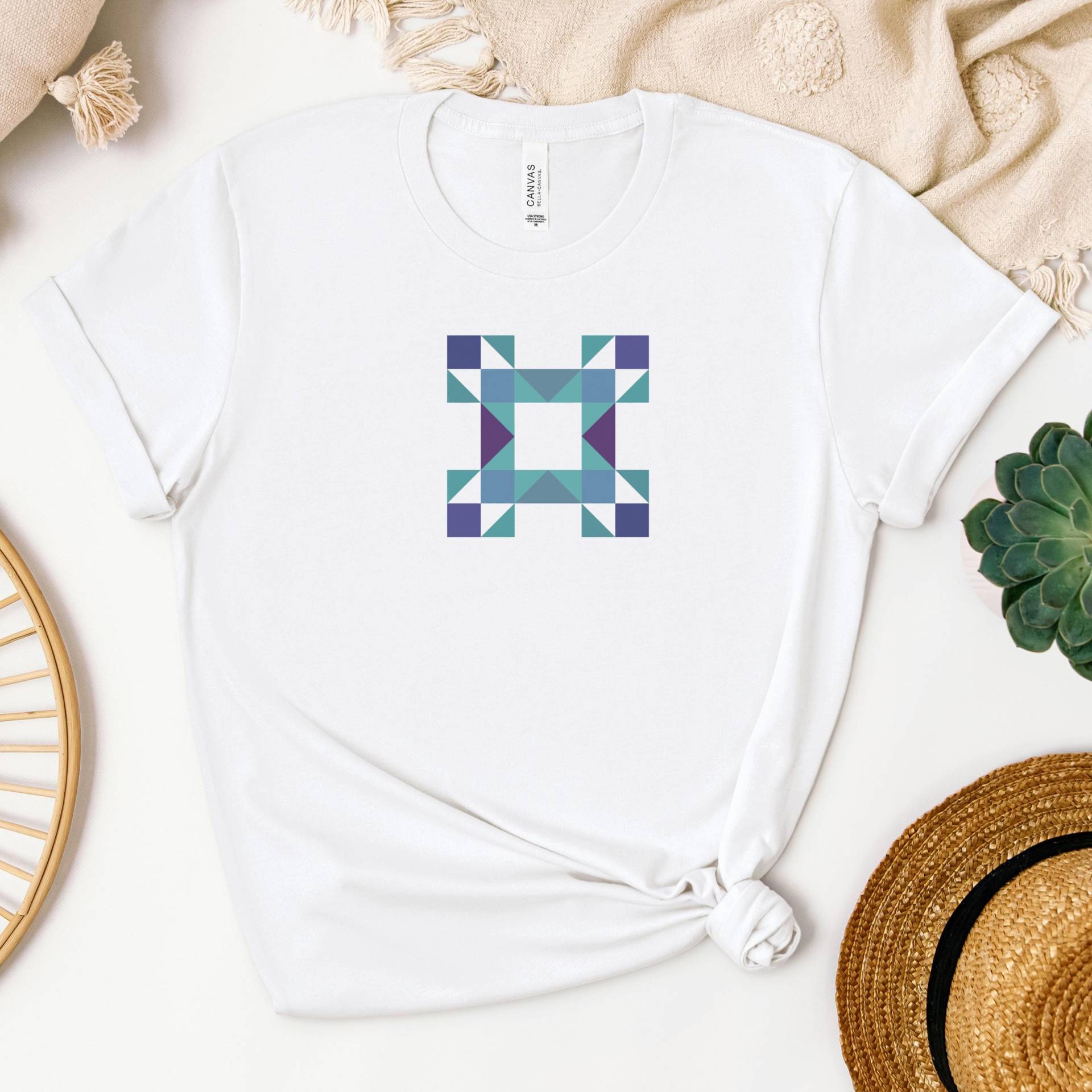 star Quilt Block T-Shirt | Shirt Colorful Quilting Tops von JoesPrintsStore