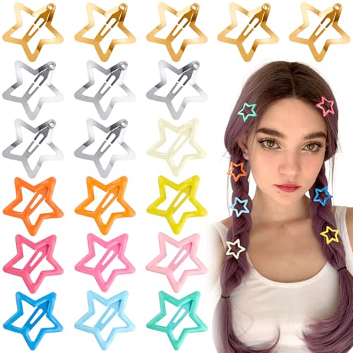 Joez Wonderful 20 Stück Stern-Haarspangen, Metall-Haarspangen, niedliche Stern-Clips, Haarspangen, rutschfest, modisch, Sterne, Haarschmuck für Frauen (3 Stile) von Joez Wonderful