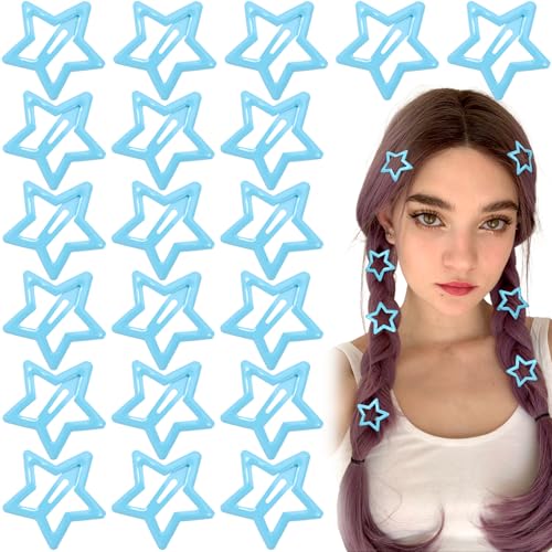 Joez Wonderful Haarspangen mit Sternen, 3 cm, Metall, niedliche Stern-Clips, Haarspangen, rutschfest, modisch, Sterne, Haarschmuck für Damen, Hellblau, 20 Stück Joez Wonderful Haarspangen mit Sternen, 3 cm, Metall, niedliche Stern-Clips, Haarspangen, rutschfest, modisch, Sterne, Haarschmuck für Damen, Hellblau, 20 Stück von Joez Wonderful