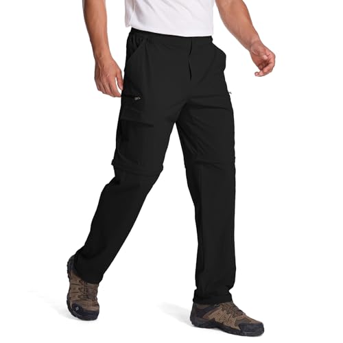 Jogwits Herren Zip-Off Wanderhose Outdoorhose Sommer Leicht Trekkinghose Abnehmbar Funktionshose Schnelltrocknend Atmungsaktiv Cargo Hosen Herren mit 6 Taschen für Wandern Fahrrad von Jogwits