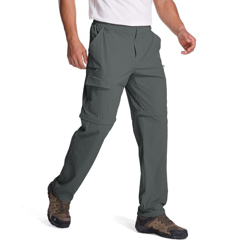 Jogwits Herren Zip-Off Wanderhose Outdoorhose Sommer Leicht Trekkinghose Abnehmbar Funktionshose Schnelltrocknend Atmungsaktiv Cargo Hosen Herren mit 6 Taschen für Wandern Fahrrad von Jogwits