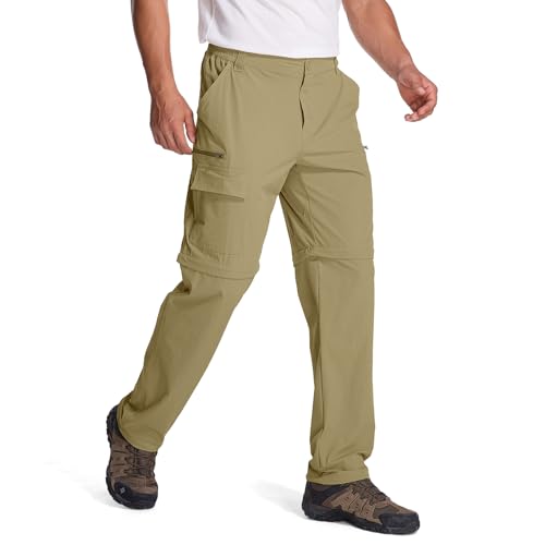 Jogwits Herren Zip-Off Wanderhose Outdoorhose Sommer Leicht Trekkinghose Abnehmbar Funktionshose Schnelltrocknend Atmungsaktiv Cargo Hosen Herren mit 6 Taschen für Wandern Fahrrad von Jogwits