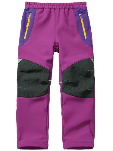 Jogwits Kinder Softshellhose Wasserdicht Skihose Warm Outdoorhose Thermohose Gefüttert Winterhose Wanderhose Cargohose für Jungen und Mädchen von Jogwits