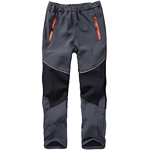 Jogwits Kinder Softshellhose Skihose Wanderhose Trekkinghose Gefüttert Cargohose Wasserdicht Thermohose Jungen Mädchen Schneehose Winter Outdoorhose von Jogwits