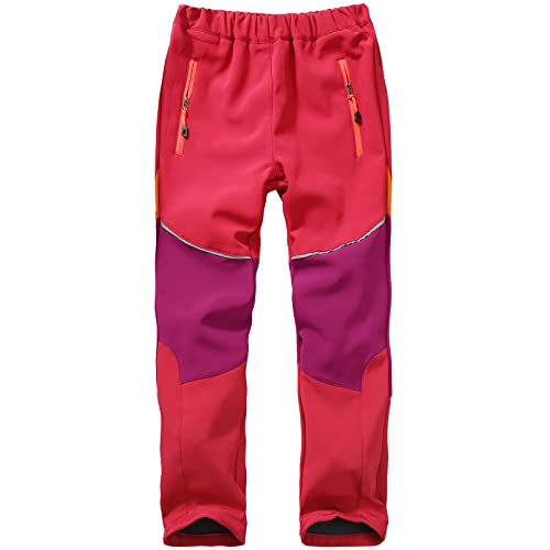 Jogwits Kinder Softshellhose Skihose Wanderhose Trekkinghose Gefüttert Cargohose Wasserdicht Thermohose Jungen Mädchen Schneehose Winter Outdoorhose von Jogwits