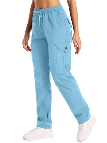 Jogwits Wanderhose Damen Atmungsaktiv Cargohose Trekkinghose Golfhose Leichter Quick Dry Outdoorhose UV-Schutz Jogginghose jagdhose Funktionshose von Jogwits