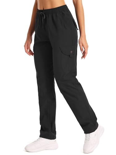 Jogwits Wanderhose Damen Atmungsaktiv Cargohose Trekkinghose Golfhose Leichter Quick Dry Outdoorhose UV-Schutz Jogginghose jagdhose Funktionshose von Jogwits