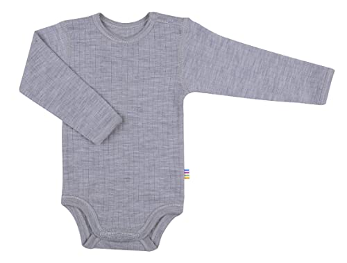 Joha Baby Unisex Body Langarm Reine Merino-Wolle, Größe:50, Farbe:Light Grey Melange von Joha