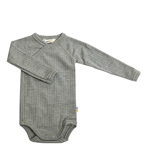 Joha Baby Jungen Mädchen Wickel-Body Langarm Merino-Wolle, Größe:50, Farbe:Light Grey Melange von Joha