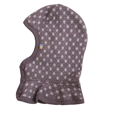 Joha Baby Kinder Mädchen Schalmütze aufknöpfbar Balaclava Merino-Wolle, Größe:48, Farbe:Pflaume von Joha