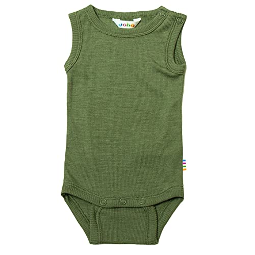 Joha Baby Mädchen Jungen Body ärmellos Merino-Wolle/Seide, Größe:56/62, Farbe:Dark sage von Joha