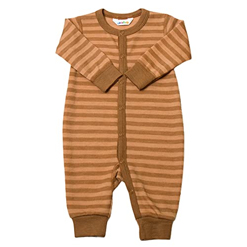 Joha Baby Mädchen Jungen Schlafstrampler Merino-Wolle, Größe:50, Farbe:Copper Stripe von Joha