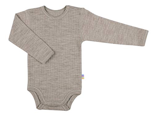 Joha Baby Unisex Body Langarm Reine Merino-Wolle, Farbe:sesam Melange, Größe:68/74 von Joha