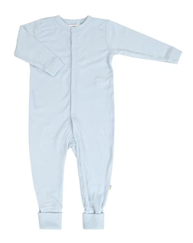 Joha Baby Unisex Schlafoverall aus Reiner Merino-Wolle, Größe:50, Farbe:Light Blue von Joha