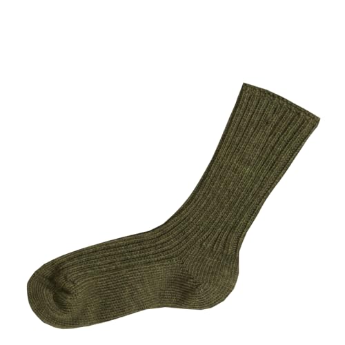 Joha Kinder Socken Wollsocken Dark Moss Melange-23-26 von Joha